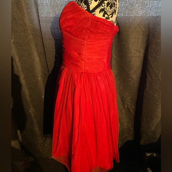 Minuet strapless midi spinny dress pinkish red.90's Y2K - Picture 9 of 9